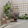 Outdoor Swivel Chair with Cushions, Rattan Egg Patio Chair with Rocking Function 4M - ModernLuxe - 2 of 4