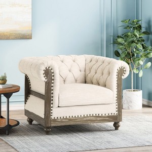 Mid-Century Club Chair Armchair with Fabric for living room-Christopher Knight Home - 1 of 4