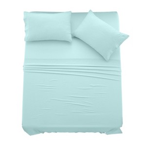 6 Piece Bed Sheet Set Ultra Soft Brushed Microfiber Solid Sheets with Pillow Cases - Lux Decor Collection - 1 of 4