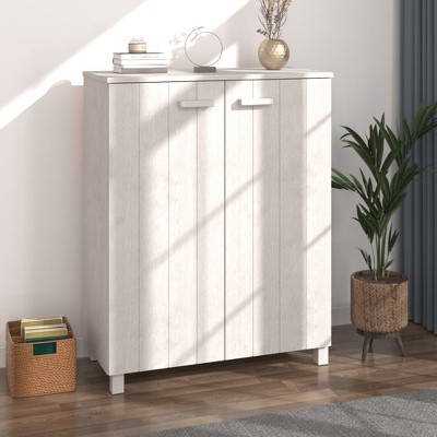 vidaXL Shoe Cabinet Honey brown Solid pine wood, MDF 33.5x15.7x42.5 in