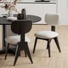 SpassWay 2 Black Dining Chairs Wood Legs Slanted Back Wide Seat 21" x 33" for Living Dining Room - 2 of 4