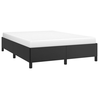 vidaXL Modern Faux Leather Bed Frame, Black, Suitable for 53.9"x74.8" Mattress, Plywood Engineered Wood Frame