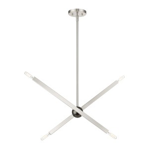 Livex Lighting Monaco 4 - Light Chandelier in  Brushed Nickel/Black Chrome - 1 of 4