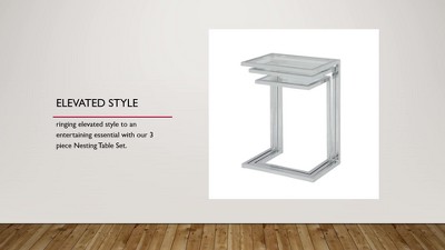 Addison Gold-Tempered Glass Modern Nesting Table Trio