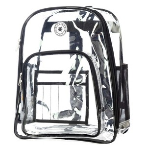 K-Cliffs Clear Backpack Heavy Duty See Through Student School Bookbag Transparent Security Travel Daypack Work Bag - 1 of 4