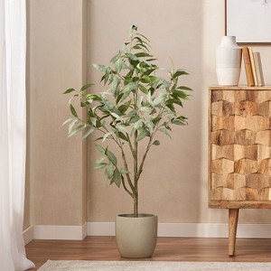 NicBex Artificial Tree Faux Plants 4FT Artificial Eucalyptus Leaves Bonsai Tree Indoor with Wood Trunk, Room Decor for Home, Porch - 1 of 4