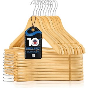 SereneLife Solid Wood Clothes Hangers - 1 of 4