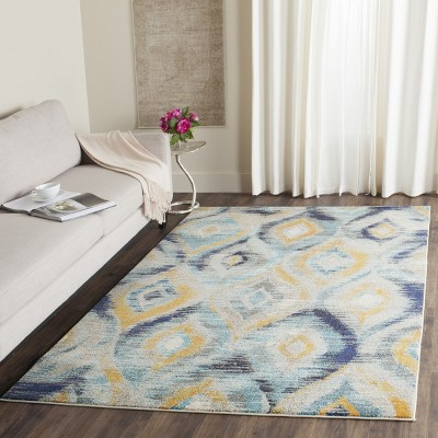 Bohemian Chic Blue Multi Hand-Knotted 3'x5' Synthetic Area Rug