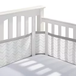 BreathableBaby Mesh Crib Liner, Classic Collection, Gray Chevron