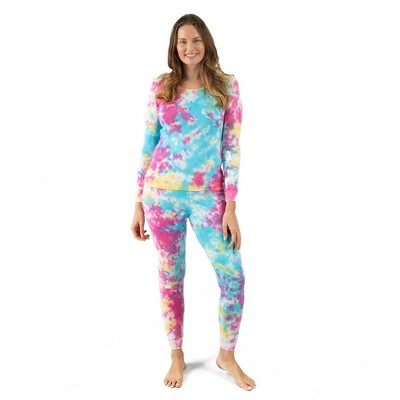 Leveret Womens Two Piece Cotton Pajamas Tie Dye Rainbow M : Target