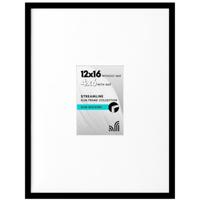 Image of Americanflat 12x16 Picture Frame in Black - Use as 4x6 Picture Frame with Mat or 12x16 Frame Without Mat