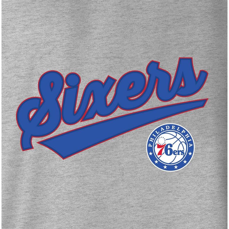 NBA Philadelphia 76ers Women&#39;s Gray Long Sleeve Team Slugger Crew Neck T-Shirt, 4 of 5
