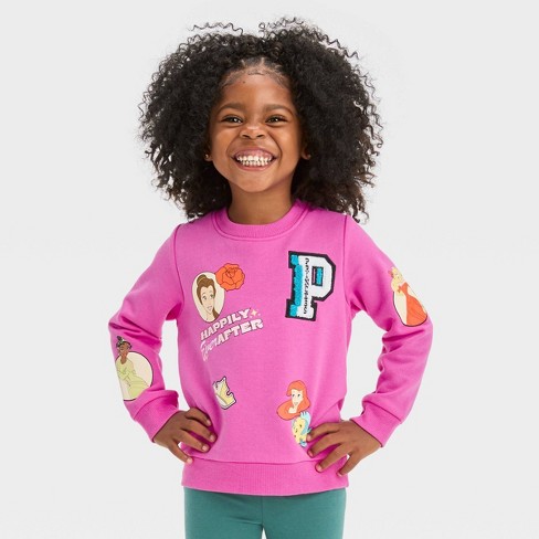 Toddler Girls' Disney Princess Fleece Pullover Sweater - Pink : Target
