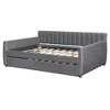 PAGED Twin Size Velvet Fabric Daybed Modern Wooden Bed Frame with 2 Storage Drawers for Bedroom and Living Room - 4 of 4
