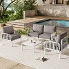 Christopher Knight Home Leah 4 Seater Outdoor Plastic and Glass Conversation Sets with Cushions - 2 of 4