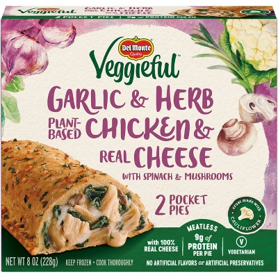 Veggieful Frozen Garlic & Herb Plant-Based Chicken & Real Cheese Pocket Pies - 8oz