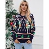 Coolmee Women's Ugly Christmas Sweater Casual Knitted Pullover Sweaters Long Sleeve Crew Neck Jumper Tops - 3 of 4
