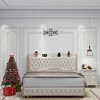 NicBex Full/Queen/King Upholstered Bed Frame with Star Galaxy Projector,Storage Tufted Wingback Headboard with USB Port,Music Speaker,Easy Assembly - 4 of 4