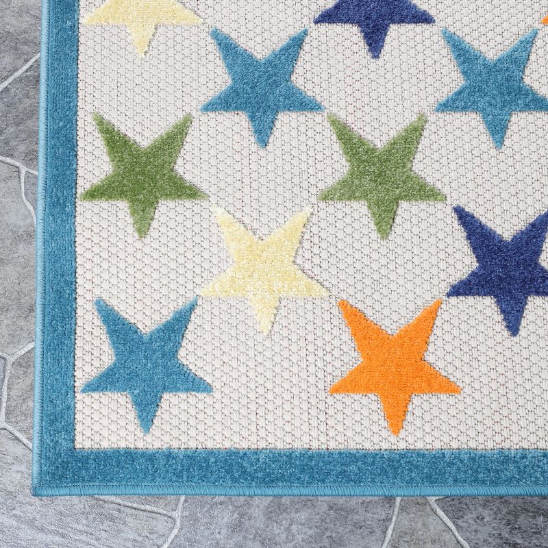 Whimsical Stars Modern Indoor Outdoor Area Rug by Blue Nile Mills, 4 of 10