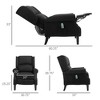 Vintage Upholstered Wingback Heated Vibrating Massage Recliner Chair with Remote Controller and Push-back Recline - 3 of 4
