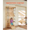 VEVOR Swedish Ladder Wall Gym, 8-in-1 15 Levels Solid Wood Wall Stall Bars, 220LBS Indoor Jungle Gym Climbing Playset with Wall Ladder, Natural - 3 of 4