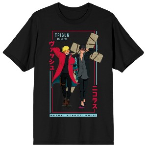 Trigun Stampede Vash & Nicholas Men’s Black Crew Neck Short Sleeve T-shirt - 1 of 3