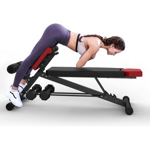 Adjustable Weight Bench, Foldable Workout Bench for Home Gym, 10-Position Backrest, Exercise Bench for Strength Training with Thickened Steel Support - 1 of 1
