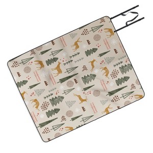 Marta Barragan Camarasa Deer Christmas forest Picnic Blanket -Deny Designs - 1 of 3