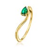 Pure Collection by Ross-Simons 0.10 Carat Lab-Grown Emerald Curve Ring in 18kt Gold Vermeil - 3 of 4