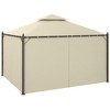 Outsunny 10' x 10' Outdoor Patio Gazebo Canopy with Polyester Privacy Curtains, Two-Tier Roof - 4 of 4