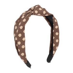Unique Bargains Women's Elegant Twill Dot Knotted Hairband 6.69"x5.12" 1 Pc - 1 of 3