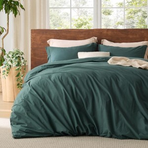 100% Washed Cotton Duvet Cover Minimalist Cotton Duvet Cover for All Seasons GentleSoft™ Plain Simple Bedding Set - 1 of 4