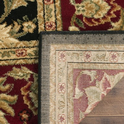 Lyndhurst Black and Red Synthetic Square Area Rug