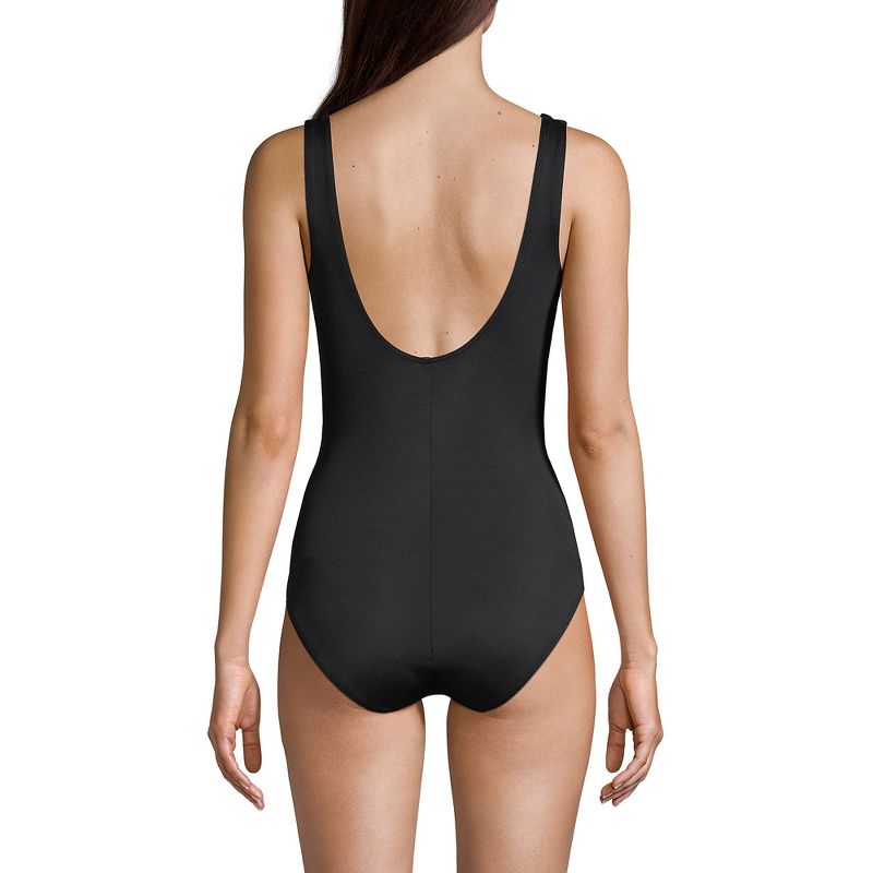 Lands' End Women's SlenderSuit Tummy Control Chlorine Resistant Wrap One Piece Swimsuit, 2 of 7