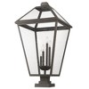 Talbot Outdoor Pendant Light - Black Iron, 4 Bulbs, Dimmable, Wet Rated, 19.5" x 36.75" - 3 of 4