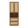 Whisen Wood Bookshelf & Side Cabinet Storage Shelves with 2 Doors, USB Port and 3 Drawers - 4 of 4