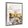 Stupell Industries Glitzy Floral Perfume Bottle Speckled Glam Design Black Floater Framed Canvas Wall Art - 3 of 4