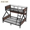 JUJABU Twin XL over Queen Metal Bunk Bed with Storage Shelves, Lights, Space-Saving & Noise-Free - Black - 4 of 4