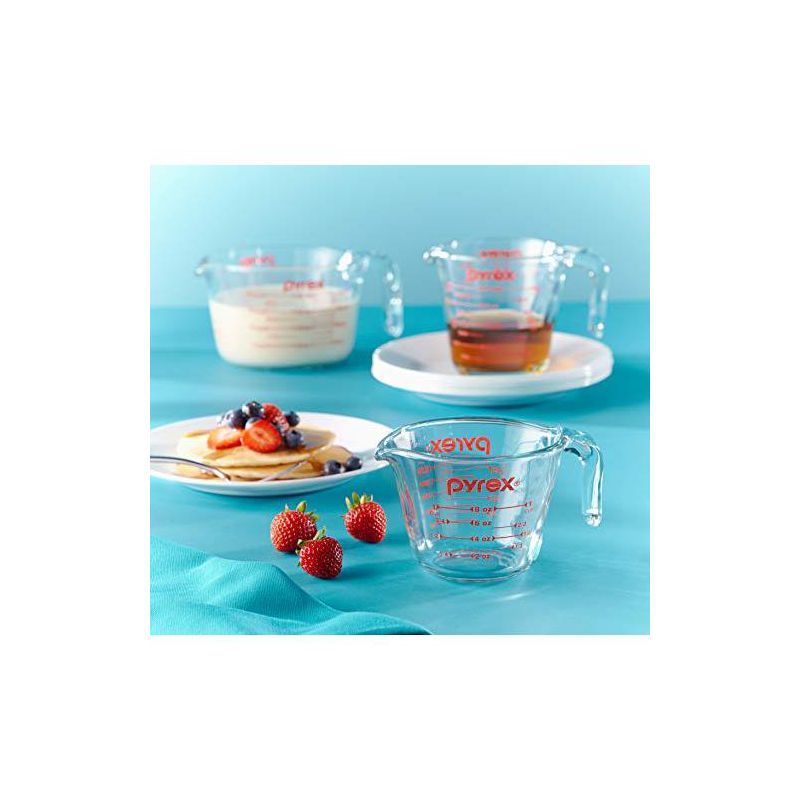 Pyrex Prepware 2-cup Measuring Cup, Red Plastic Cover, Clear, 3 of 6