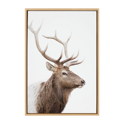 Natural Stag Profile Animal Canvas Wall Art