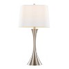 LumiSource (Set of 2) Lenuxe 29" Contemporary Table Lamps Brushed Nickel with White Textured Linen Shade - 3 of 4
