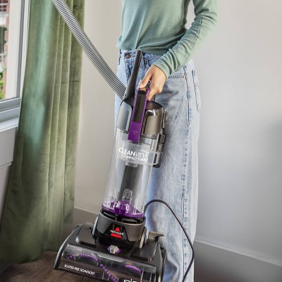 Compact Black and Purple Bagless Upright Vacuum Cleaner for Pets