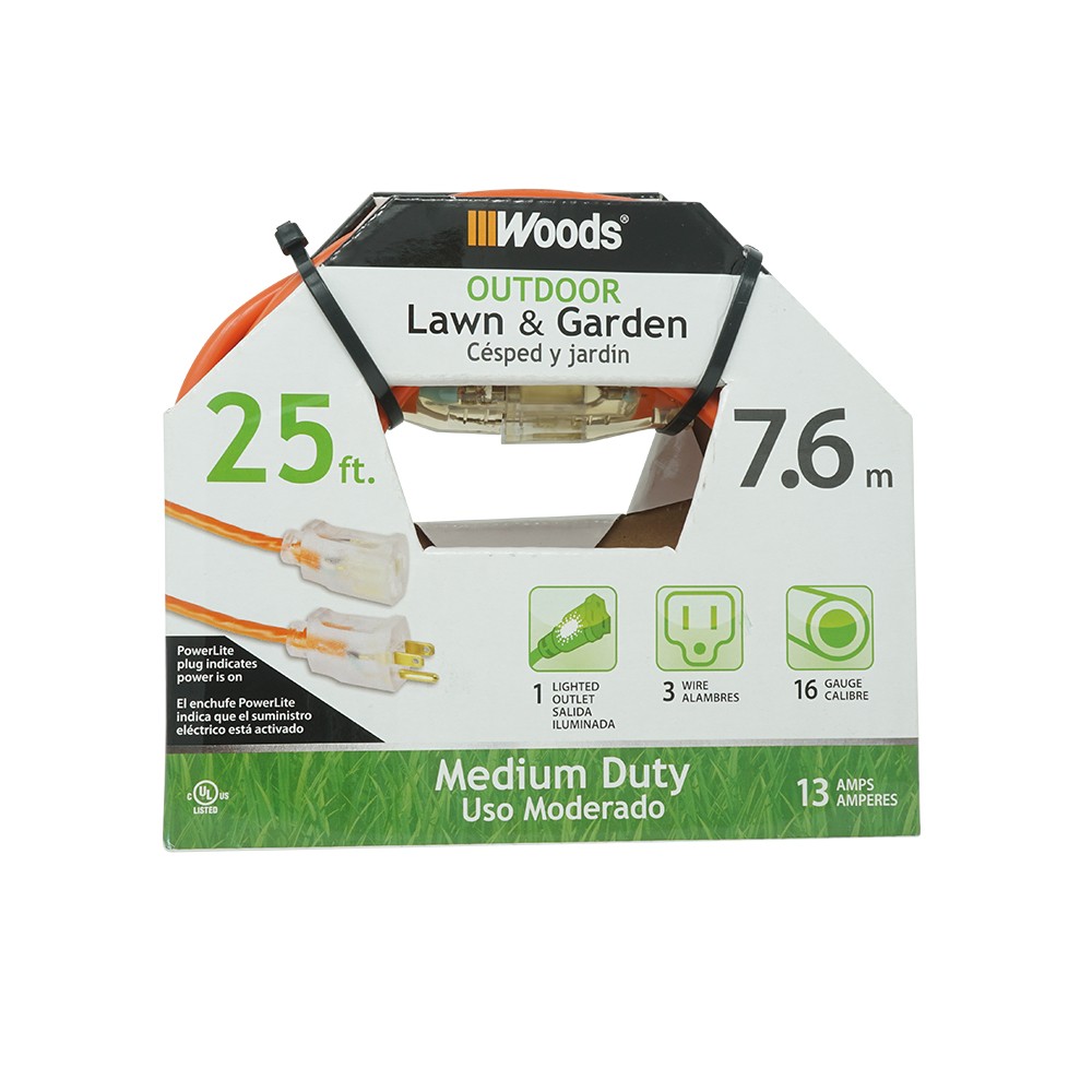 Photos - Surge Protector / Extension Lead Woods 25' Extension Cord 