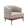 Ridstar Modern Round Fabric Armchair with Cushion for Living Room, Bedroom & Study-Burnt Orange - 3 of 4