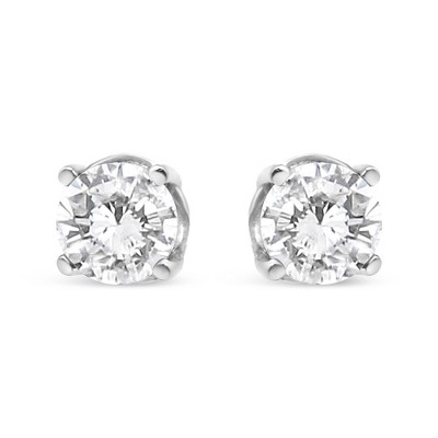 Haus of Brilliance 14K White Gold 3/4 Cttw Lab Grown Diamond 4-Prong Classic Stud Earrings