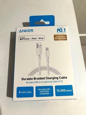 Anker 6' Braided Lightning To Usb-c Fast Charging Cable - White : Target