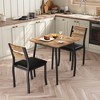 3 Piece Dining Table Set for 2, Small Kitchen Table Set with 2 Upholstered Chairs and Metal Frame & Wood Tabletop, Apartment, Home Kitchen - 3 of 4
