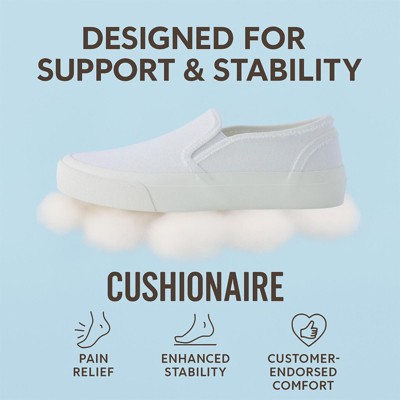 Женские кроссовки CUSHIONAIRE Fulton Womens Slip On Sneakers, Lightweight Comfortable Casual Sneakers for Women with Memory Foam, WHITE 9 — фото 4