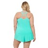 Aqua Green, Women's Ladder Trim Racerback Tankini - 3 of 3