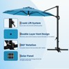 10FT Cantilever Umbrella w/ Solar Lights, 360° Rotation & Tilt, Easy Crank, UV Protection for Pool, Deck, Backyard - 2 of 4